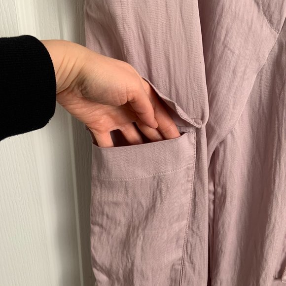 Zara Wide Leg Full Length Cargo Asymmetrical Pants Trousers Lavender Size L - Picture 7 of 14